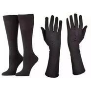 Black Cotton Hand and Leg Sock for Women