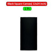 Black Square Canvas 12x24 inch