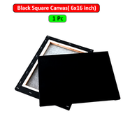 Black Square Canvas 6x16 inch