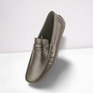Black premium leather loafer for men