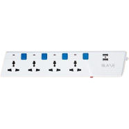 Blaze Smart Extension Socket 4 SKT, 2 Pin, 3 Yard, 2 USB Ports