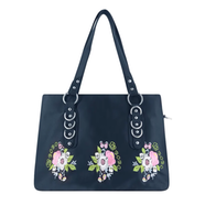 Blue Flower Embroidered Handbag For Women (BOBO-01)