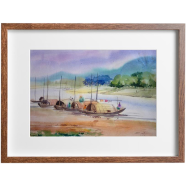 Boat life Watercolor - (20x16)inches