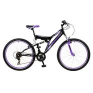 Boss Venom Ladies Full Suspension Mountain Bike, 18Inch Frame, 26 Inch Wheel - Black/Purple - 849353