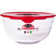 Ocuisine Borosilicate Bowl with Plastic Lid 2 Ltr Red - 180PC05