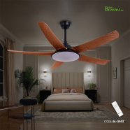 Breezelux 52 Inch Modern Decorative Silent ABS Blade Underlight with Remote Ceiling Fan (Teak Wood) - BL-2502