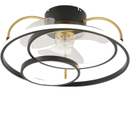 Breezelux Alpha 20 Inch Modern Luxury Decorative Silent Underlight Remote Ceiling Mount Fan (White-Black) - BL-9012