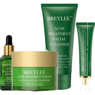 Breylee Acne Treatment Set 4 Pcs (Facial Cleanser, Acne Gel, Serum ,Cream)