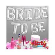 Bride To Be Silver Metallic Foil Balloon Banner 16 Inch For Wedding Festival Anniversary Bachelorette