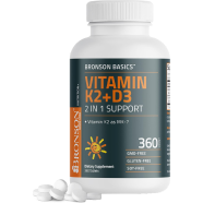 Bronson Basics Vitamin K2 Plus D3 (MK7) Supplement 360 Count