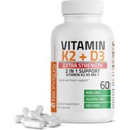 Bronson Vitamin K2 MK-7 Plus Vitamin D3 Extra Strength - 60 Capsules