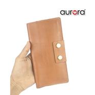 Aurora Brown leather long wallet