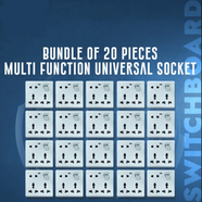 Bundle of 20 Pieces 5 Pin Multi-Function Universal Wall Gang Socket