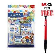 Buy 1 DOMS Art Strokes Kit, 8pcs Set for painting Get 1 M and G Pen Free - Buy 1 Get 1 Fee
