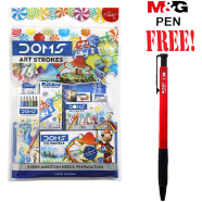 Buy 1 DOMS Art Strokes Kit, 8pcs Set for painting Get 1 M and G Pen Free - Buy 1 Get 1 Fee