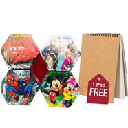 Buy1 46 - Pieces Drawing Art Set in Paper Card Box for Kids Get 1 Handmade Drawing Pad Free - Buy 1 Get 1 Free