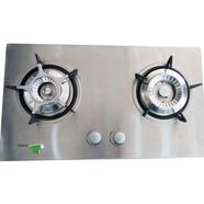 CANCA AB-GH20KSA Table Top Gas Hob Double Burner Stainless Steel Silver