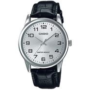 CASIO Black Leather Black Dial Watch For Men - MTP-V001L-7BUDF
