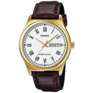 CASIO SS Caseback Brown Leather Strap Women's Watch - LTP-V006GL-7BUDF