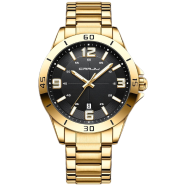 CRRJU 5003 Golden And Black Man Watch Stainless Steel Quartz Watch