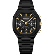 CURREN 8459 Original Brand Men's Watch Stainless Steel Square Chronograph Luminous 
