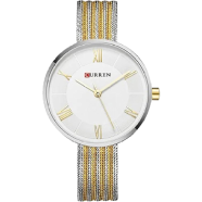 CURREN RoseGold Mesh Stainless Steel Analog Watch For Women - 9020