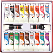 Camel 18 Artists Acrylic Color Box, pain Set with 1 free Gel Medium and 1 Retarder Medium - 20ML tube