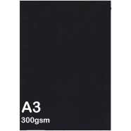 Card Thick Art Paper A3 Black 300 GSM - 10 Sheetss