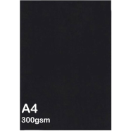 Card Thick Art Paper A4 Black 300 GSM - 10 Sheetss