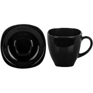 Carine Cup And Saucer 2 Pcs Set Black - P4672