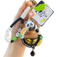 Cartoon Cute Panda Keychain Adorable Animal Keyring Men and Women Kids Bag Pendant Car Key Chain Key Ring Gift for Children