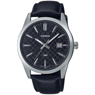 Casio Black Dial Leather Strap Men’s Watch - MTP-VD03L-1AUDF