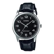 Casio Black Leather Black Dial Watch For Men - MTP-V001L-1BUDF