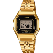 Casio Classic Digital Golden Ladies Chain Watch - LA680WGA-1DF