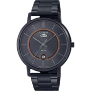 Casio Enticer Day Date Stainless Steel Black Chain Watch - MTP-B120B-8AVDF