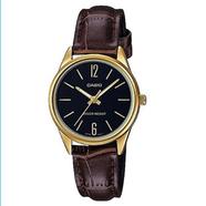 Casio SS Caseback Brown Leather Strap Women's Watch - LTP-V005GL-1BUDF