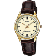 Casio SS Caseback Brown Leather Strap Women's Watch - LTP-V005GL-9AUDF icon