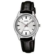 Casio Silver Case Black Leather Band Women's Watch - LTP-V005L-7AUDF icon