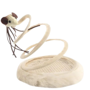 Cat Toy Small Cat Plush Toy with Coil Spring Plate and Fun Mouse Interactive Creative Kitten Durable Pet Toy