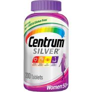 Centrum Silver Multivitamins for Women 50 Plus Multivitamin/Multimineral With Vitamin D3 B Vitamins Calcium and Antioxidants 200 Tablets