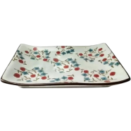 Ceramic tray, Pottery Dessert Dish Floral - SW9144 