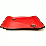 Ceramic tray, Pottery Dessert Dish Red with circle - SW9144 