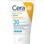 Cerave Hydrating Sheer Sunscreen Broad Spectrum SPF 30 for Face and Body 89ml - 3606000554832