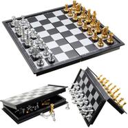 Chess Game Silver Gold Pieces Folding Magnetic Foldable Board Family Board Games (12908)