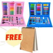 Children Painting/Drawing Set 86 Pcs (Pink/Blue) - Free Handmade Drawing Pad A4 Size 20 Pages