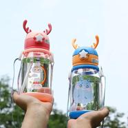 Children's 500ml Cartoon Water Bottle with Straw and Handheld Teapot - 1pc