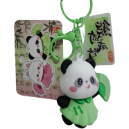 Chinese Style Key Chain Panda Cartoon Design Green