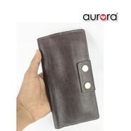 Aurora Chocolate leather long wallet