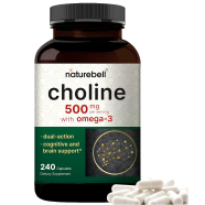 Choline Supplements 500mg With Omega-3 Fatty Acids - 240 Capsules - 523147994