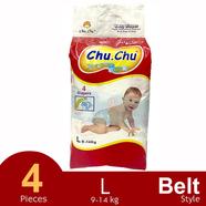 Chu Chu Belt System Baby Diapers (L Size) (9-14kg) (4Pcs) 